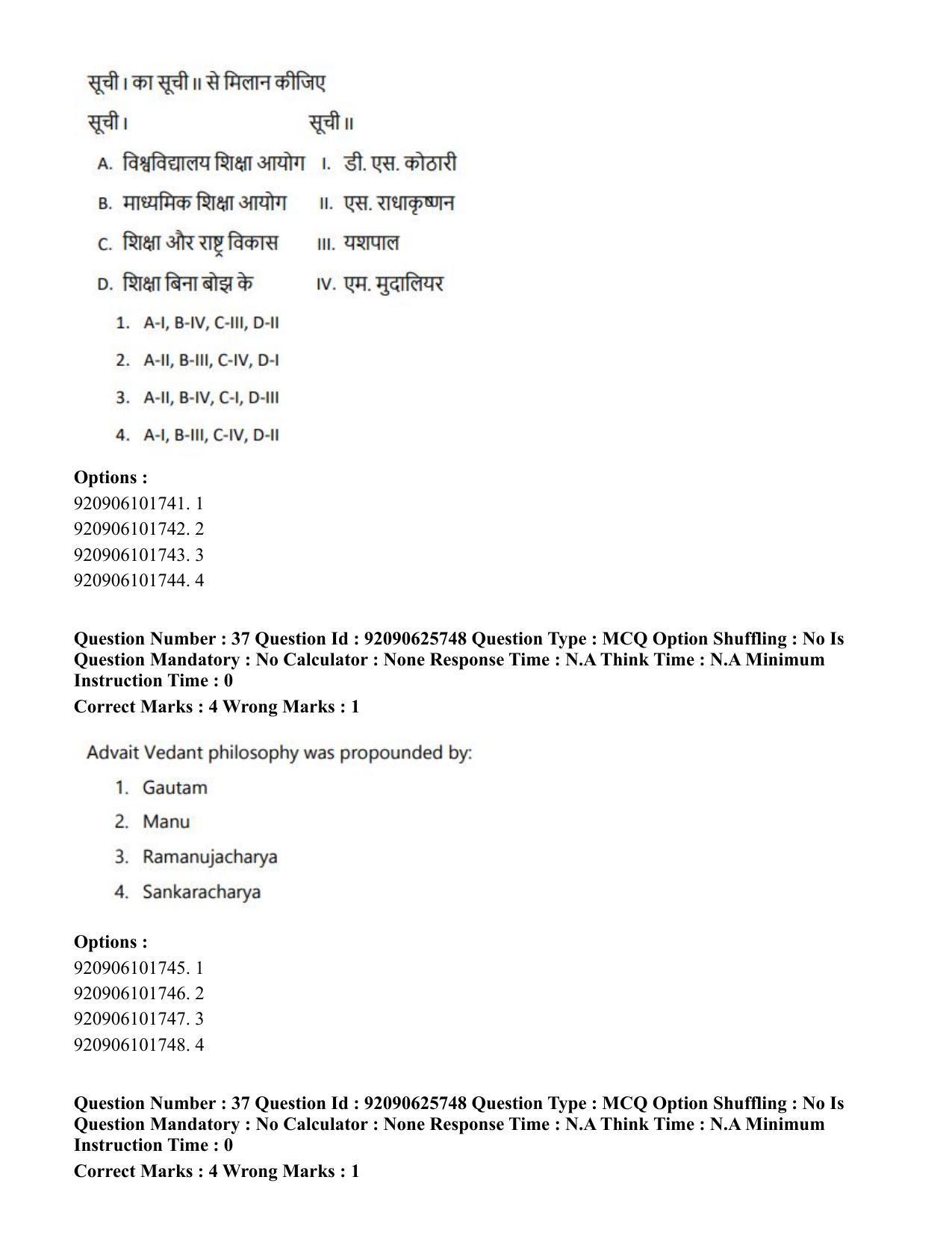 CUET PG 2023: COQP16 – MA Education (Hin) - Shift 1 (26-06-2023) Question Paper - Page 37