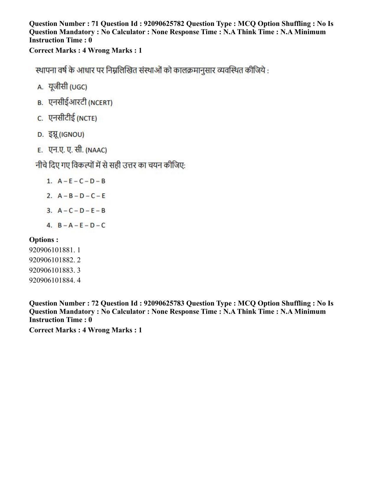 CUET PG 2023: COQP16 – MA Education (Hin) - Shift 1 (26-06-2023) Question Paper - Page 73
