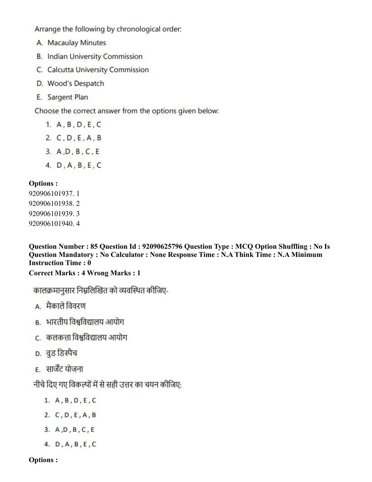CUET PG 2023: COQP16 – MA Education (Hin) - Shift 1 (26-06-2023) Question Paper - Page 88
