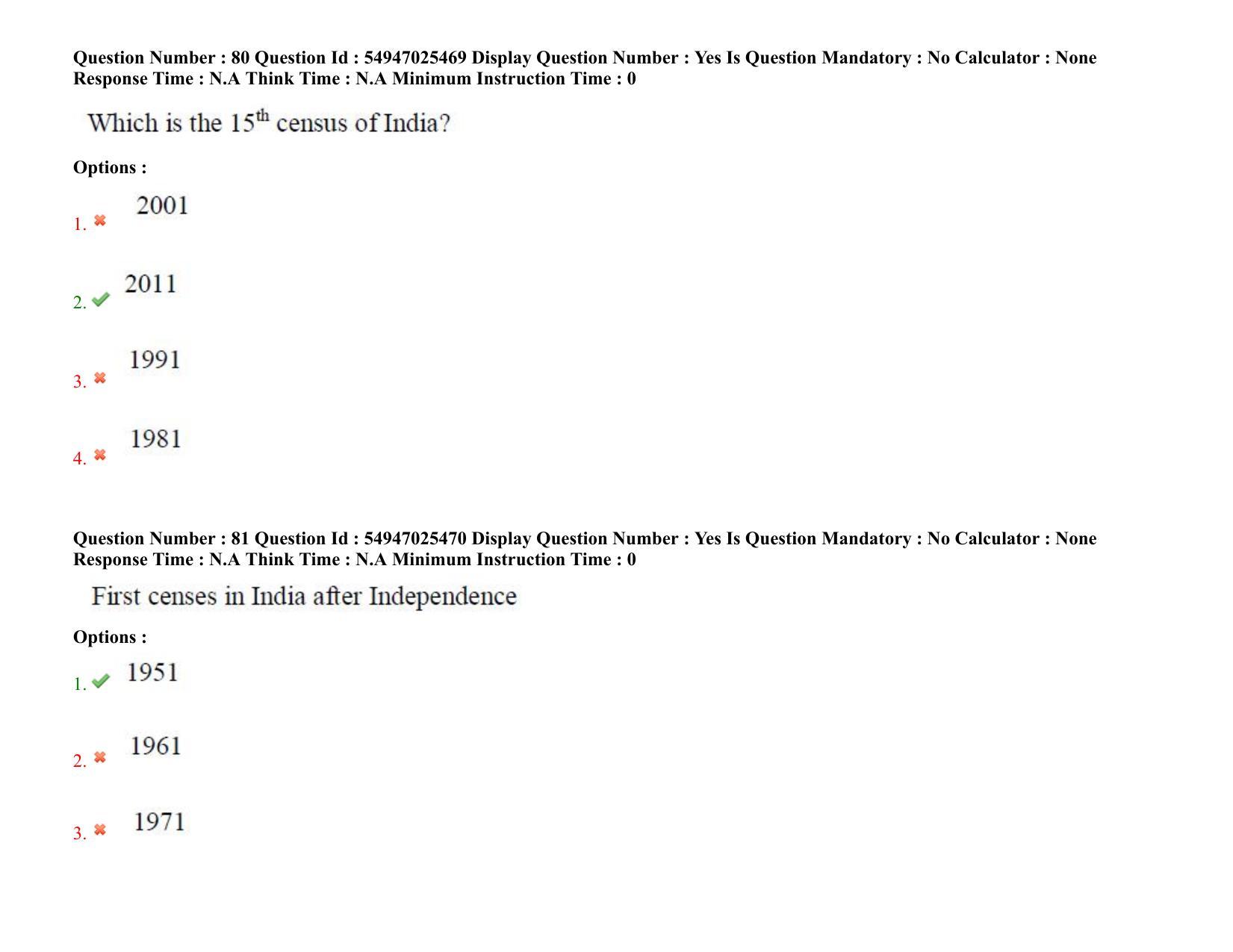 AP RCET 2022: Population Studies - 18-10-2022 (Tuesday) Session-I: Question Paper With keys - Page 61