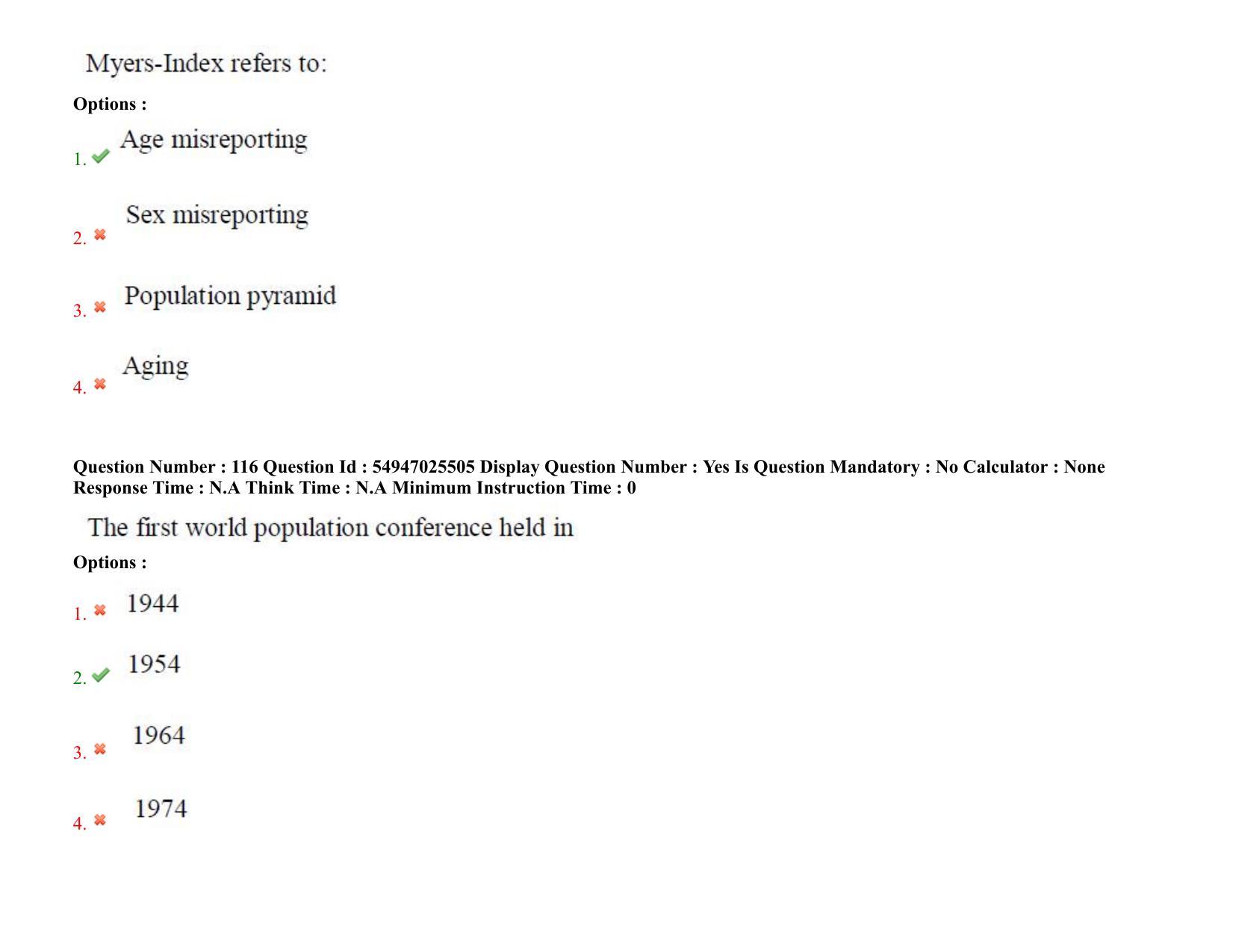 AP RCET 2022: Population Studies - 18-10-2022 (Tuesday) Session-I: Question Paper With keys - Page 80