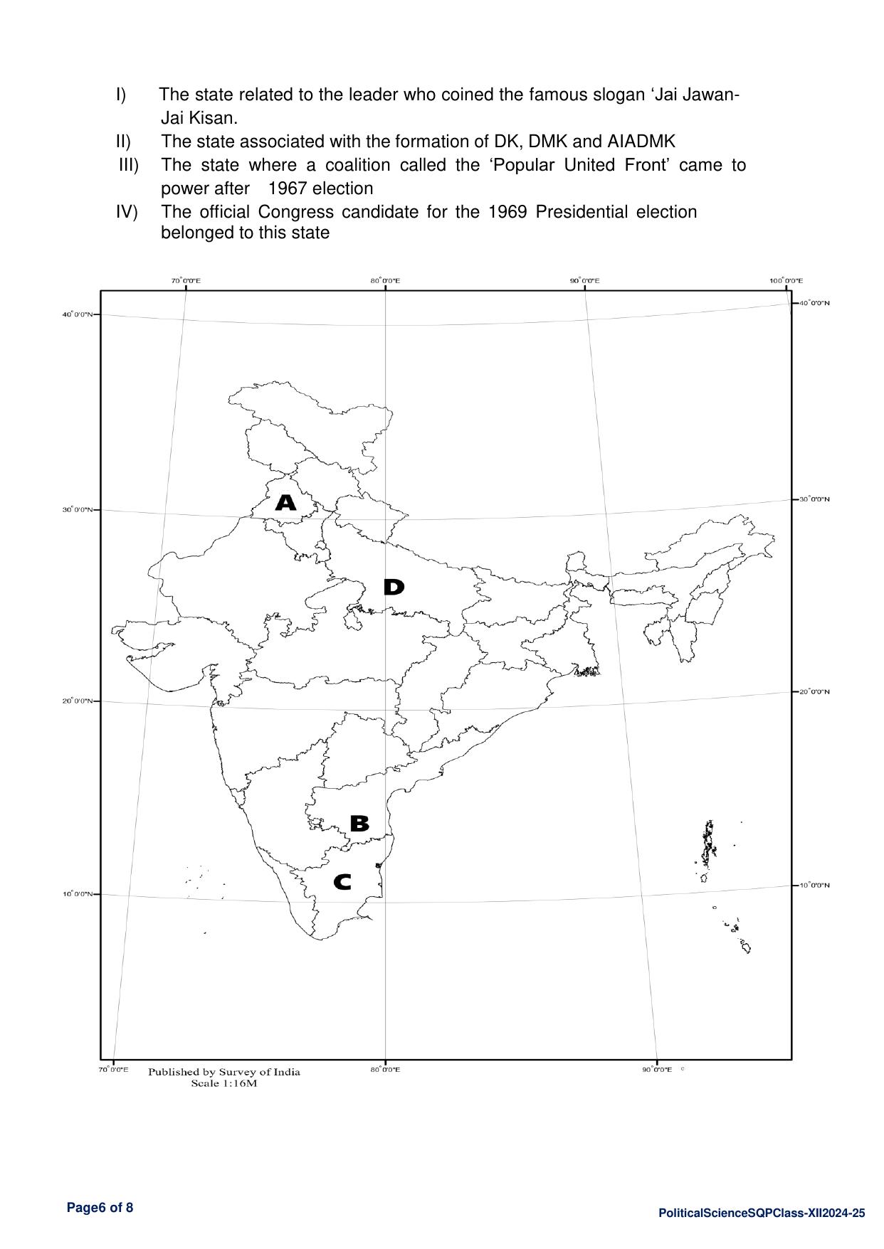 CBSE Class 12 Political Science Sample Question Paper 2024-25 - Page 6