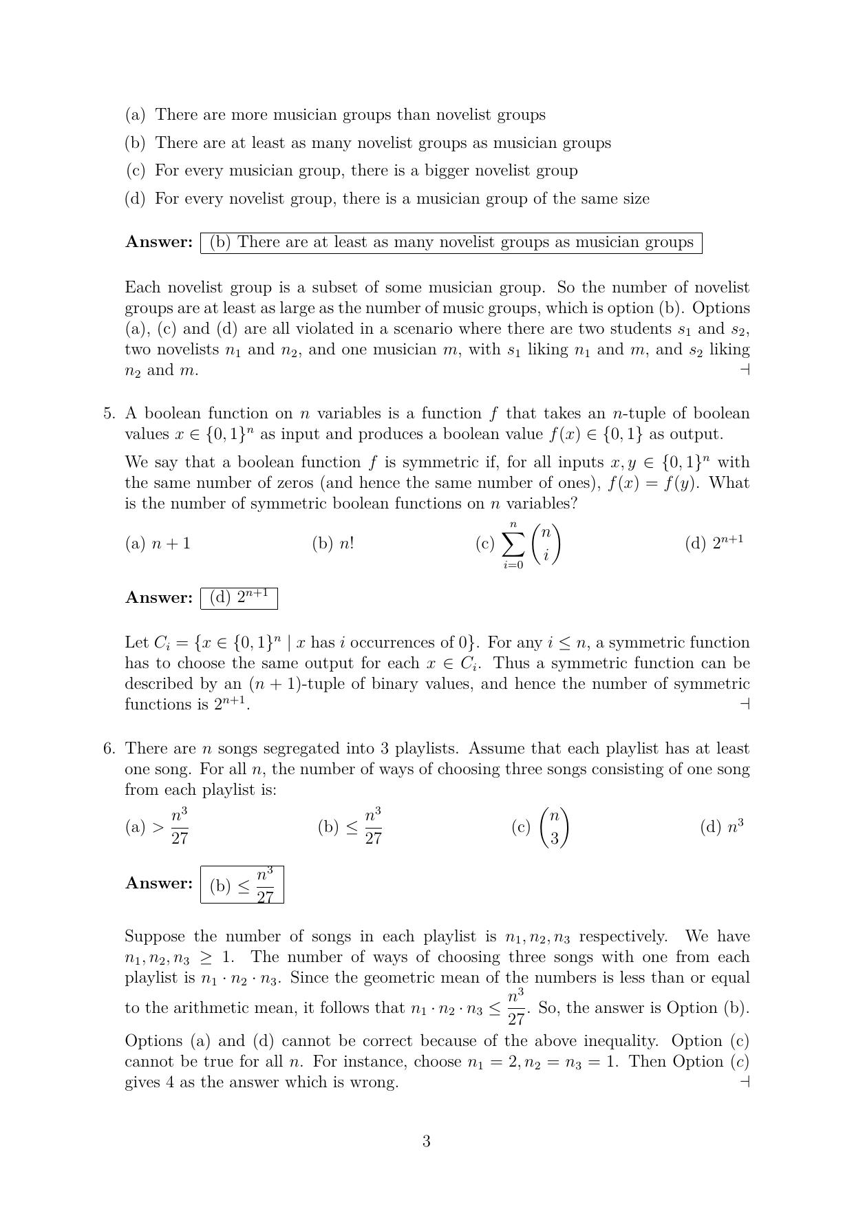 CMI Entrance Exam 2020 Solutions MSc/PhD Computer Science - Page 3