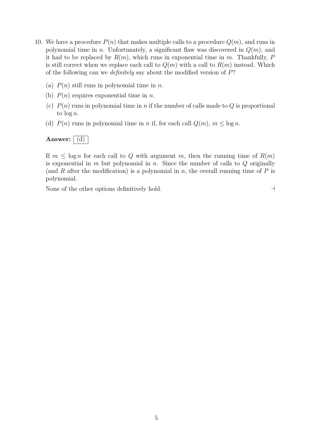 CMI Entrance Exam 2020 Solutions MSc/PhD Computer Science - Page 5