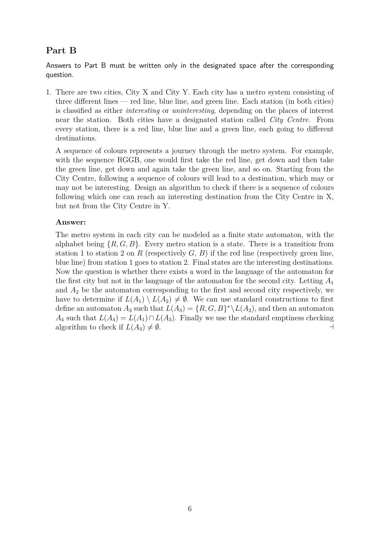 CMI Entrance Exam 2020 Solutions MSc/PhD Computer Science - Page 6