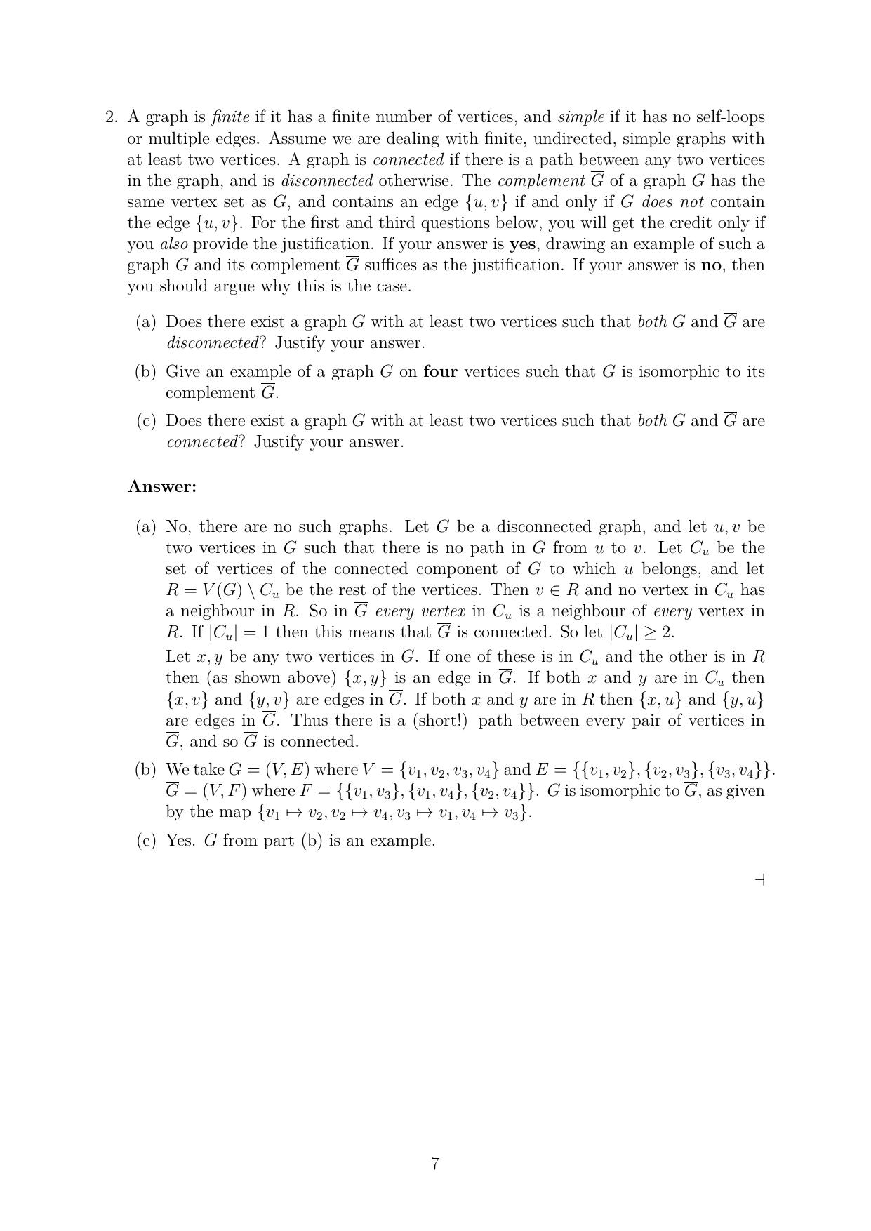 CMI Entrance Exam 2020 Solutions MSc/PhD Computer Science - Page 7