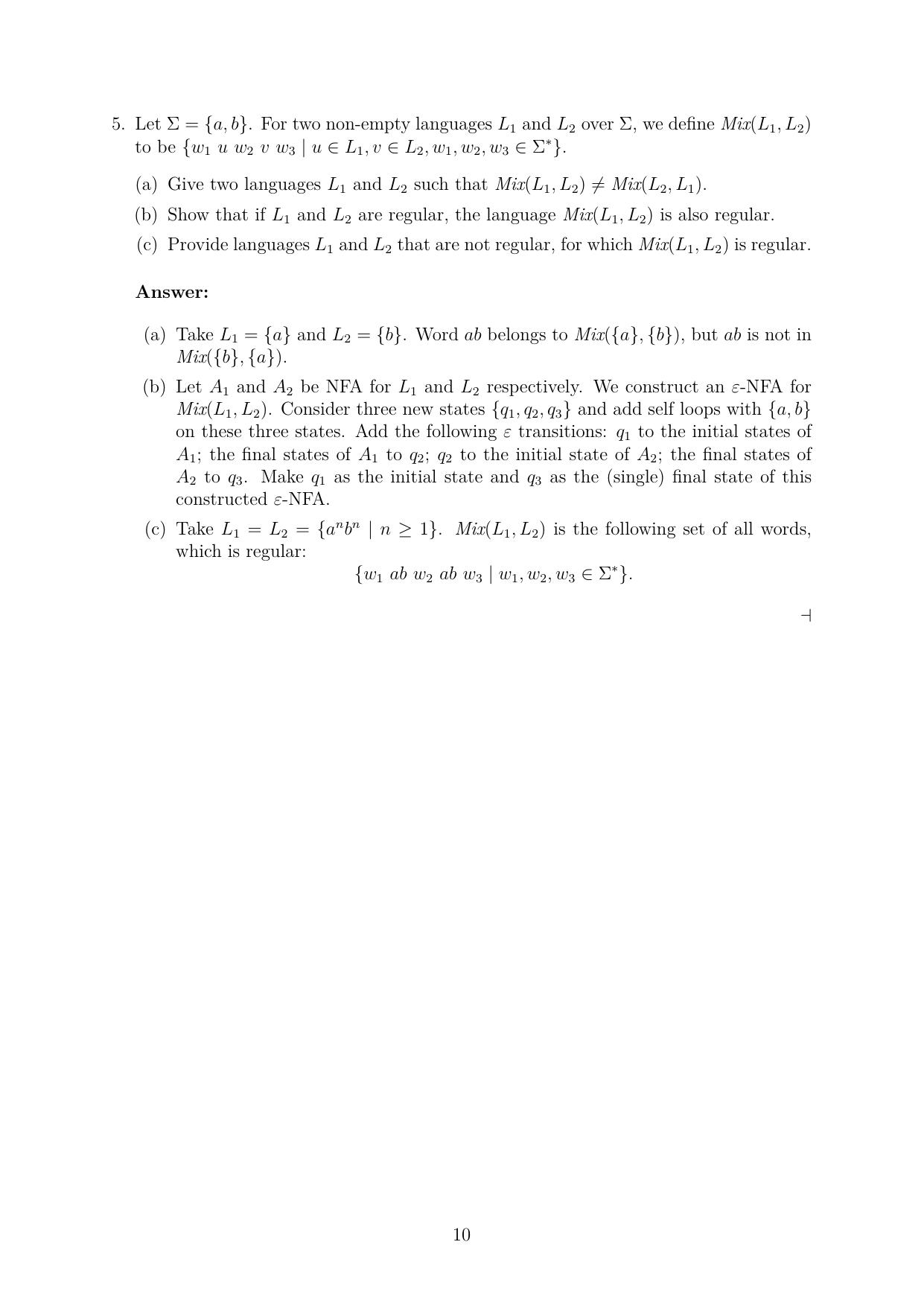 CMI Entrance Exam 2020 Solutions MSc/PhD Computer Science - Page 10