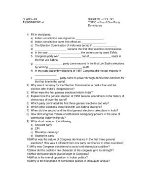 CBSE Worksheets for Class 12 Political Science Assignment 02