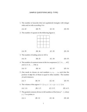 ISI Admission Test MMA (MCQ- Type) 2018 Sample Paper