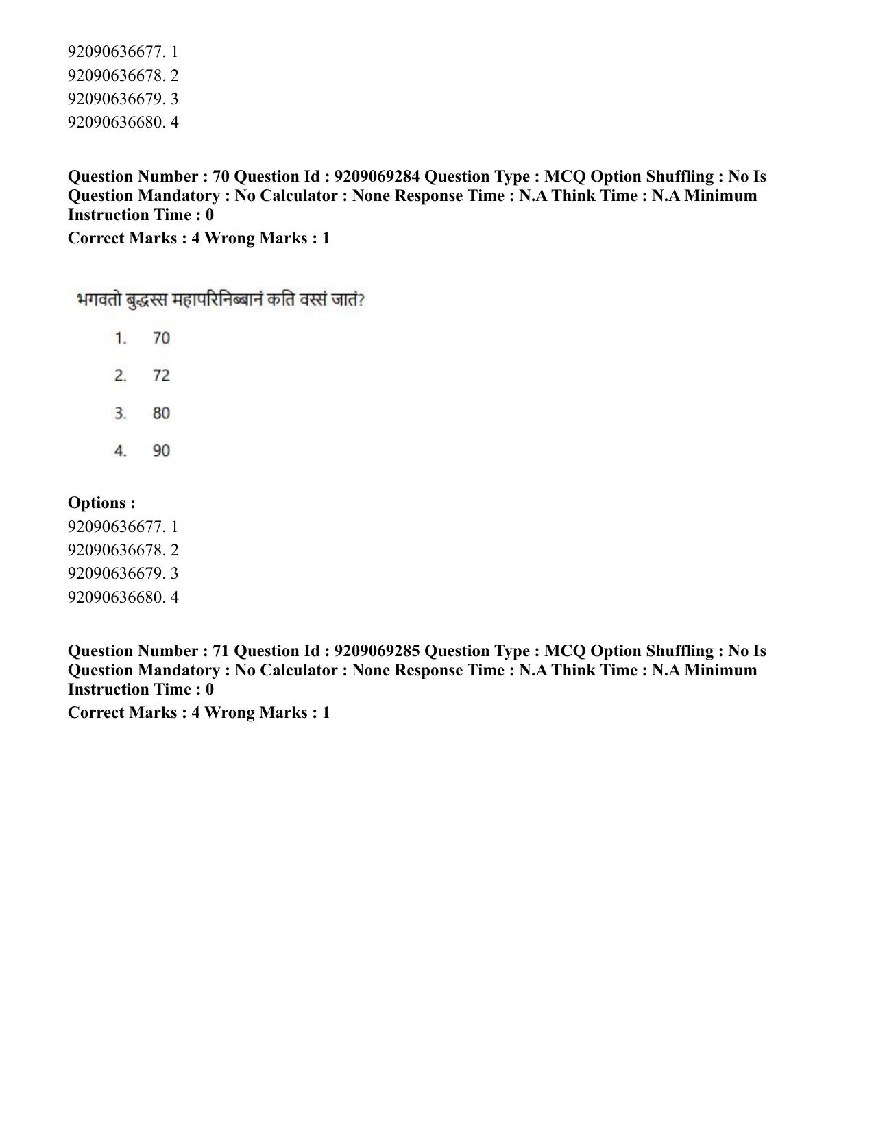 CUET PG 2023: LAQP28 – Pali (Hindi)-Shift 3 (08-06-2023) Question Paper - Page 80