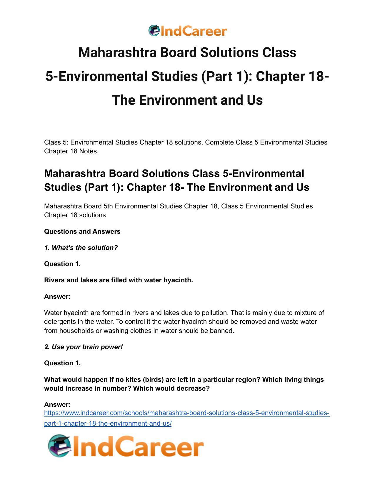 Maharashtra Board Solutions Class 5-Environmental Studies (Part 1): Chapter 18- The Environment and Us - Page 2
