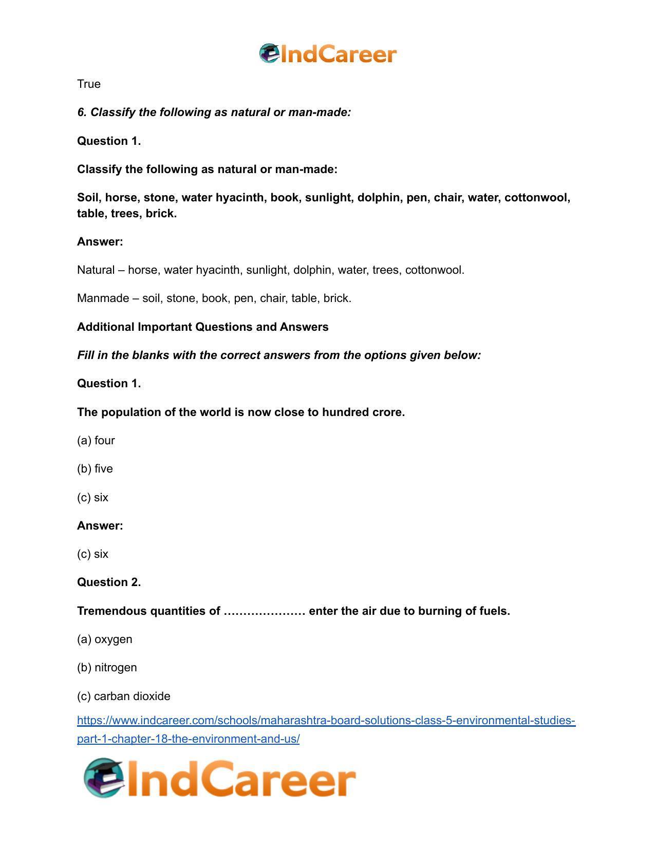 Maharashtra Board Solutions Class 5-Environmental Studies (Part 1): Chapter 18- The Environment and Us - Page 5
