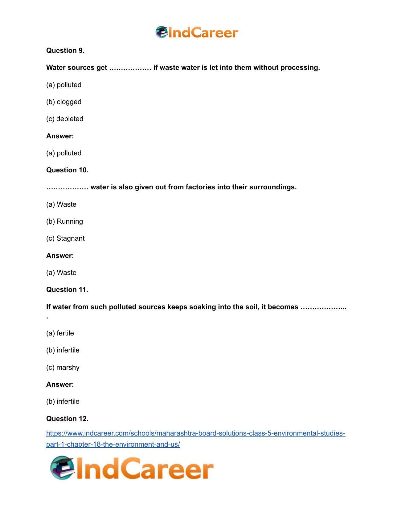 Maharashtra Board Solutions Class 5-Environmental Studies (Part 1): Chapter 18- The Environment and Us - Page 8
