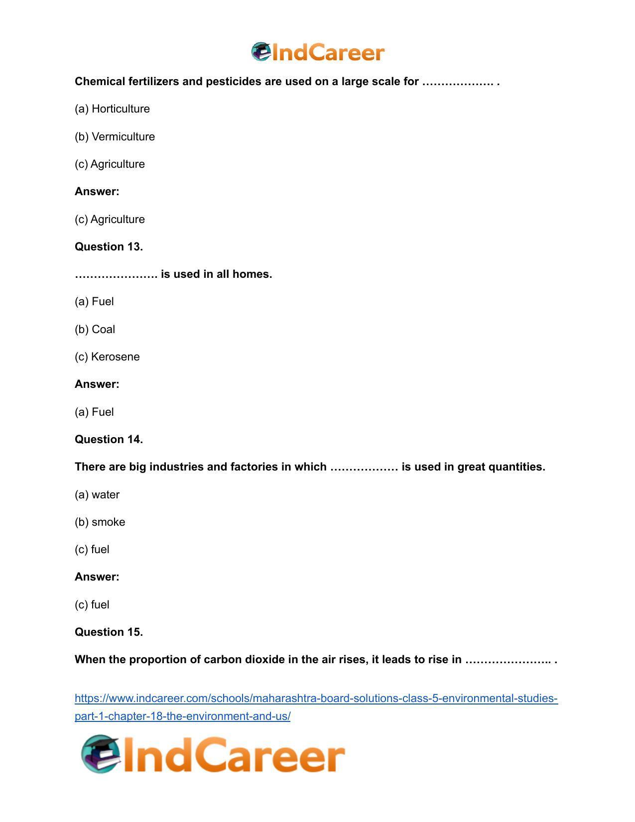 Maharashtra Board Solutions Class 5-Environmental Studies (Part 1): Chapter 18- The Environment and Us - Page 9