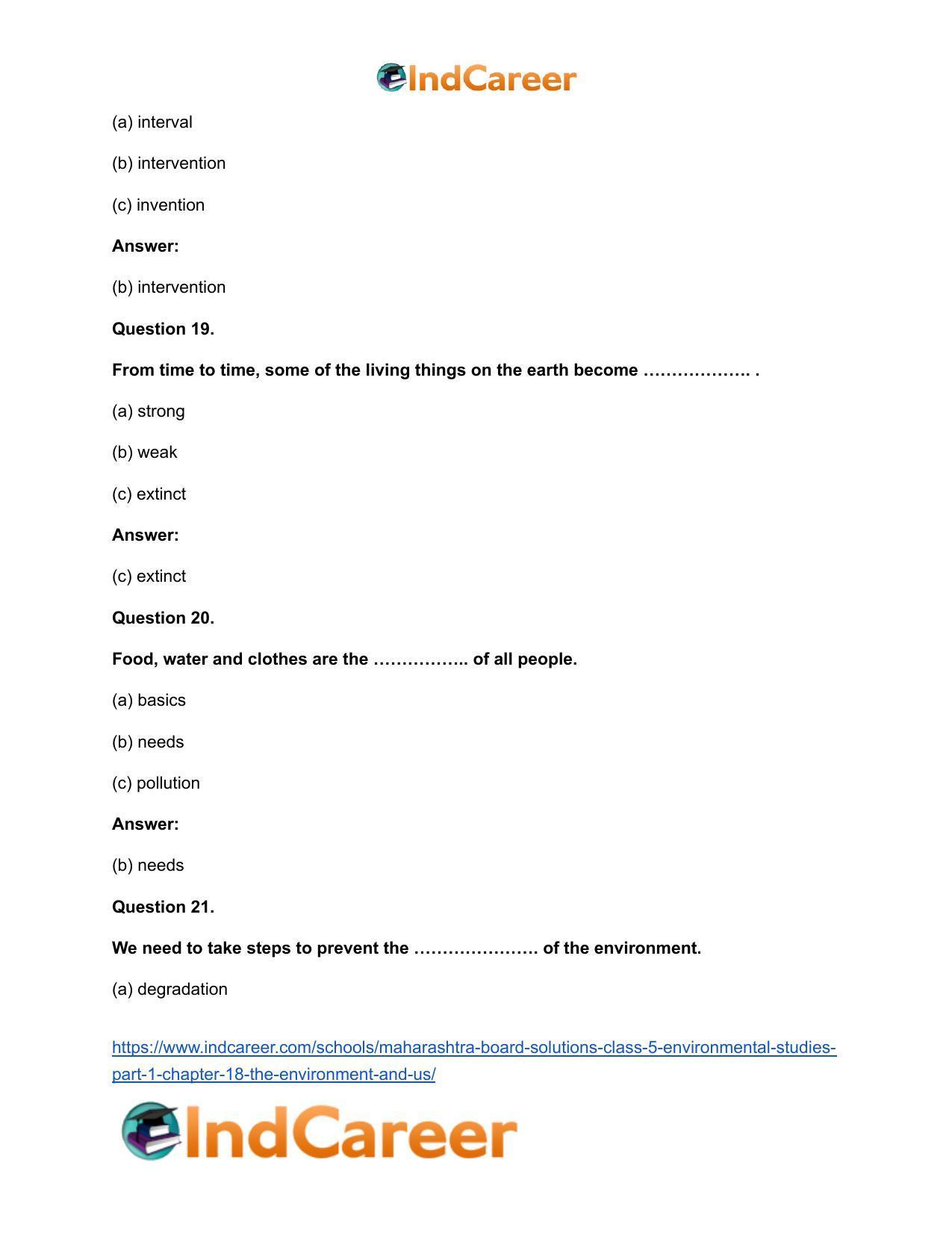Maharashtra Board Solutions Class 5-Environmental Studies (Part 1): Chapter 18- The Environment and Us - Page 11