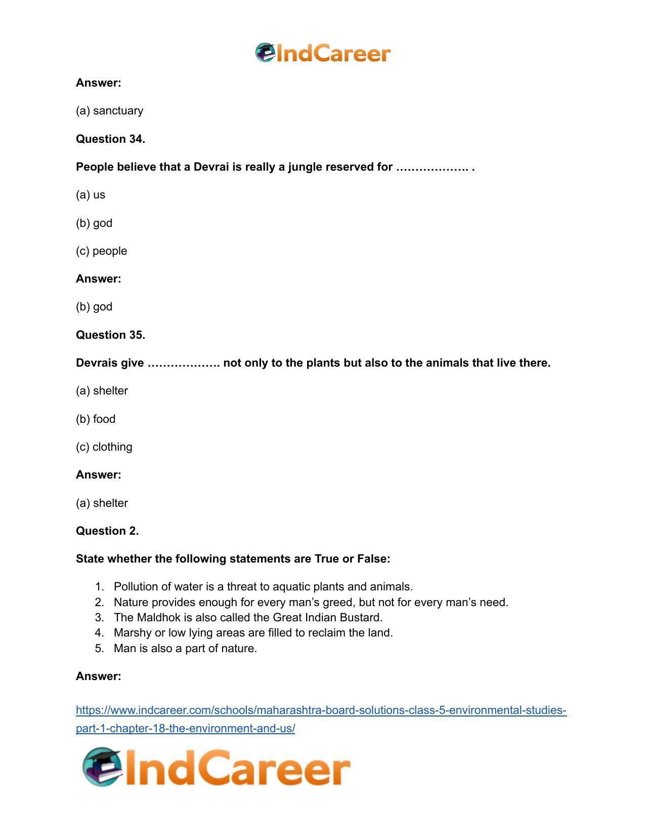 Maharashtra Board Solutions Class 5-Environmental Studies (Part 1): Chapter 18- The Environment and Us - Page 16