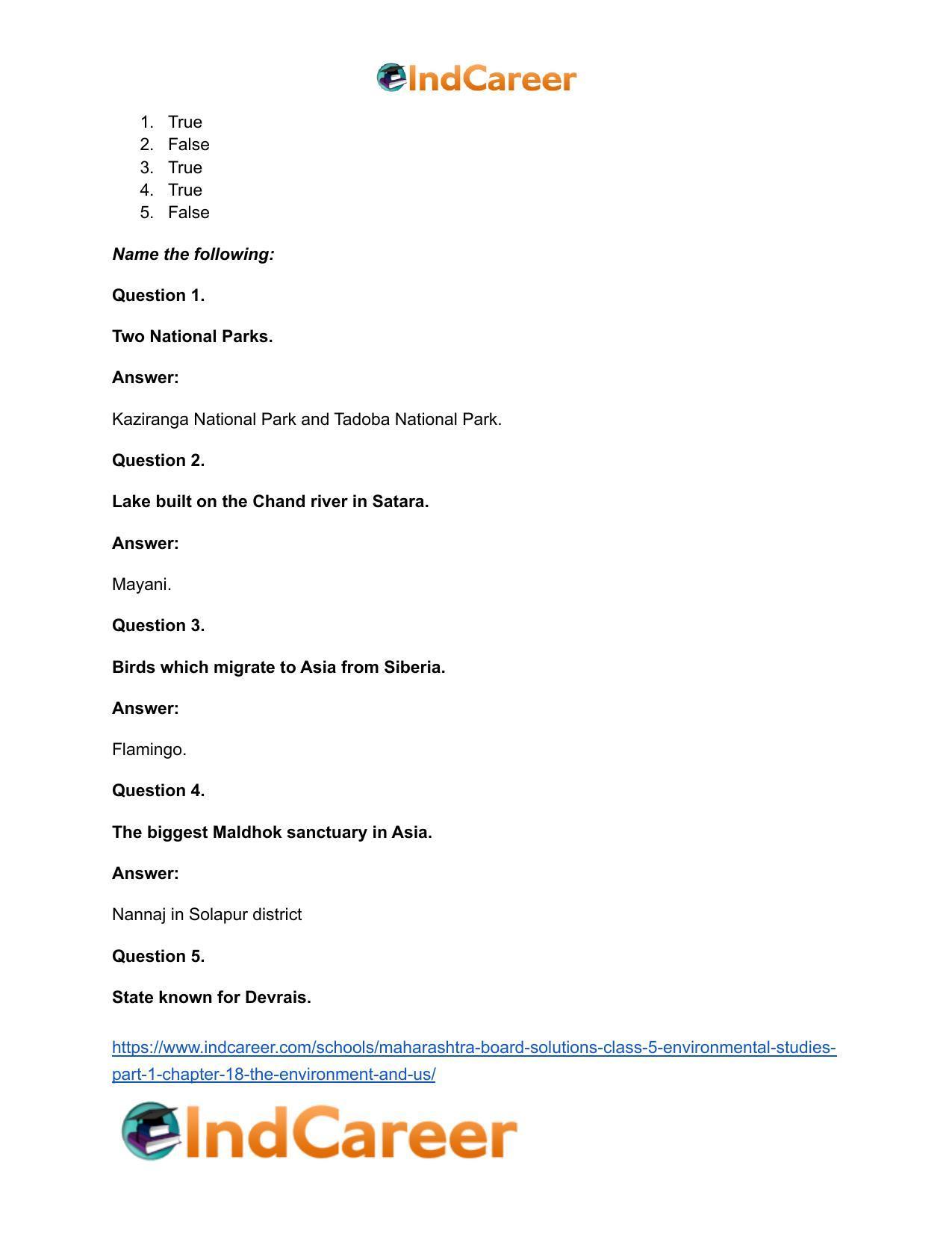 Maharashtra Board Solutions Class 5-Environmental Studies (Part 1): Chapter 18- The Environment and Us - Page 17
