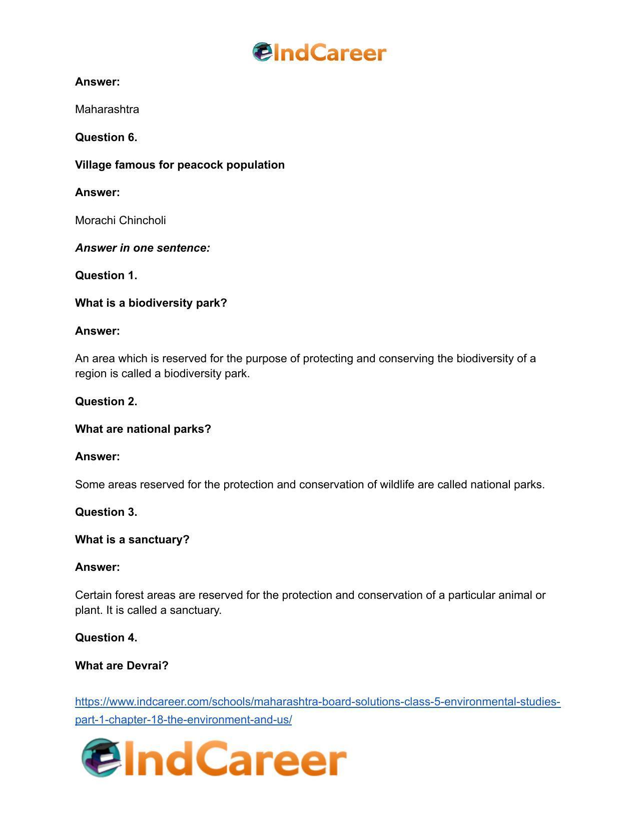 Maharashtra Board Solutions Class 5-Environmental Studies (Part 1): Chapter 18- The Environment and Us - Page 18