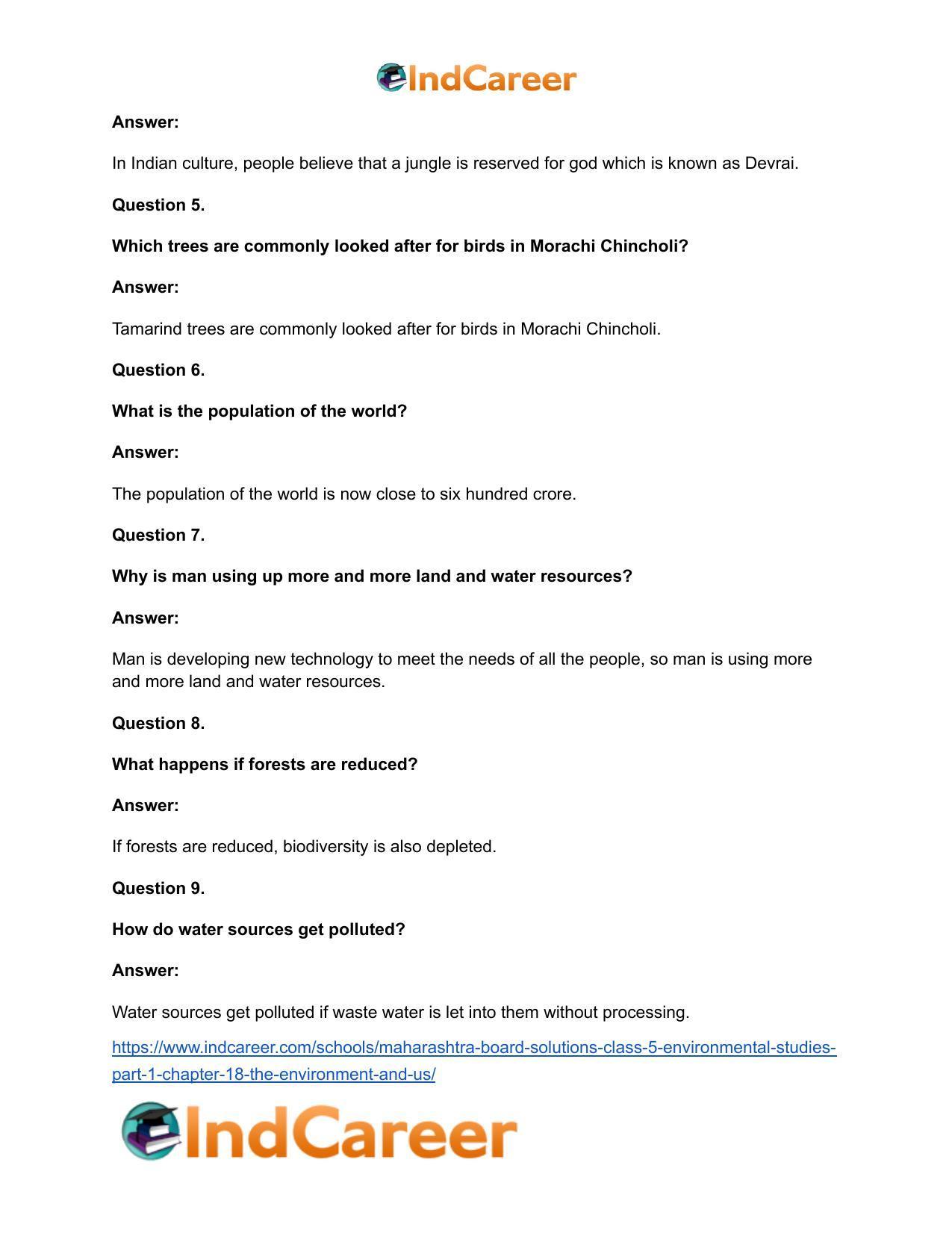 Maharashtra Board Solutions Class 5-Environmental Studies (Part 1): Chapter 18- The Environment and Us - Page 19