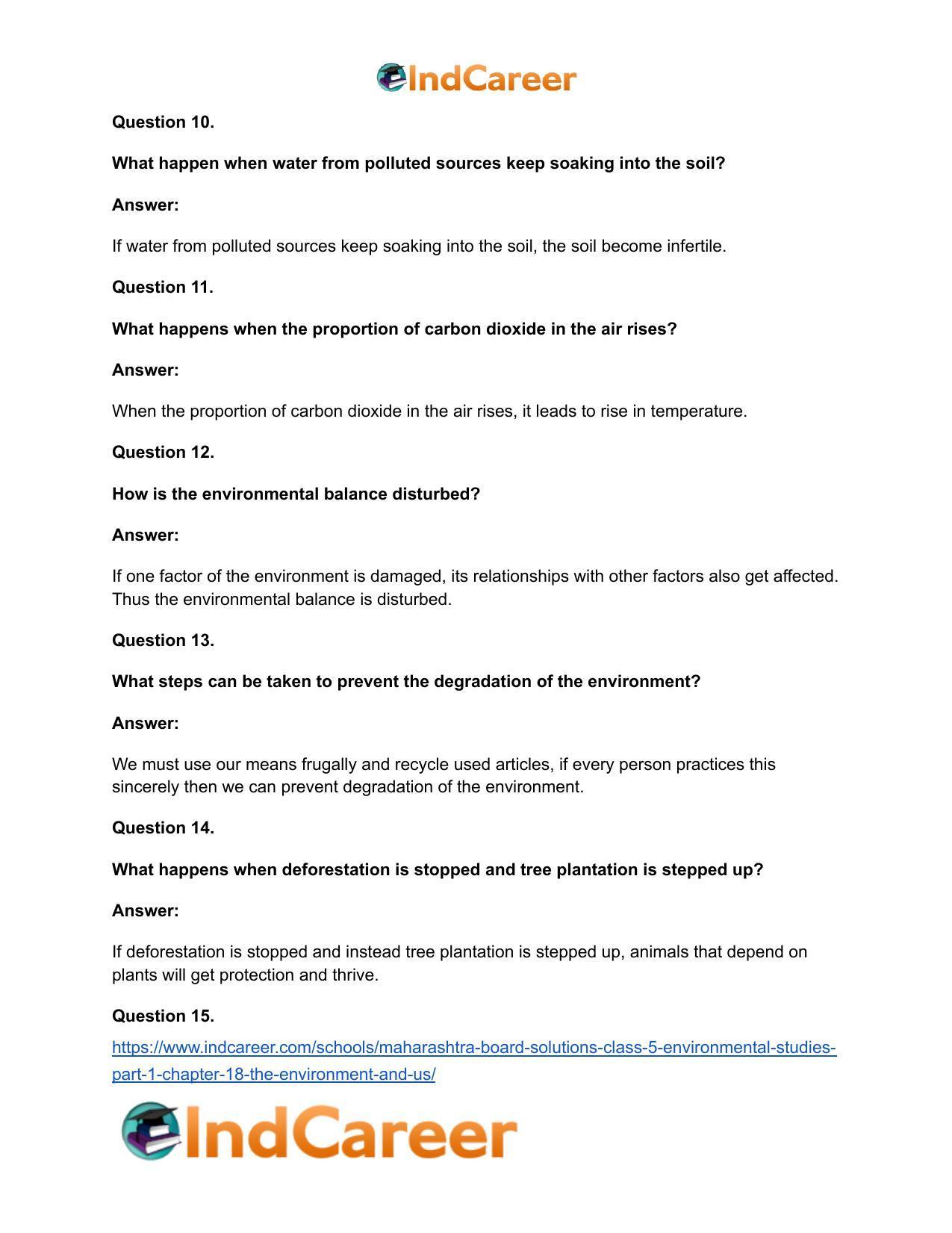 Maharashtra Board Solutions Class 5-Environmental Studies (Part 1): Chapter 18- The Environment and Us - Page 20