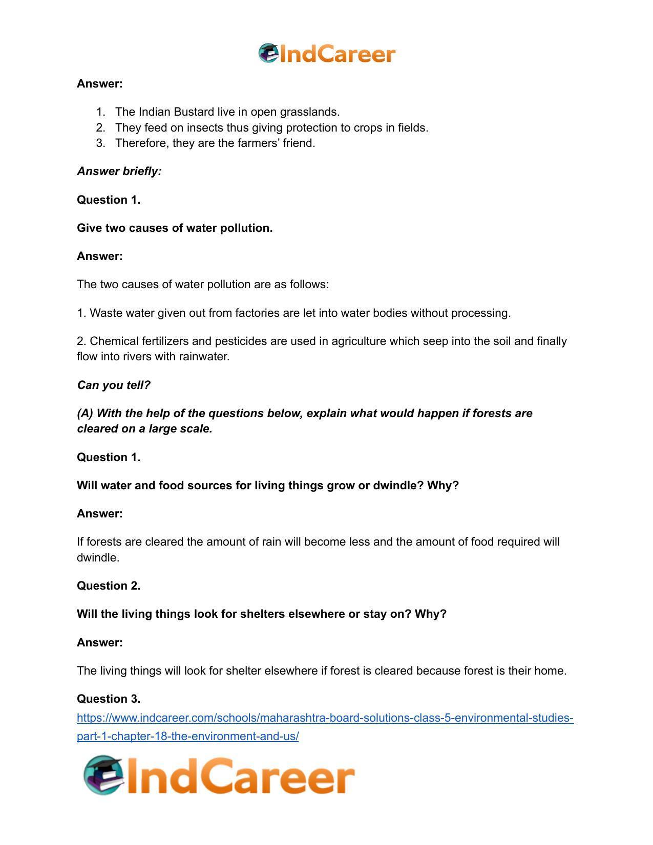 Maharashtra Board Solutions Class 5-Environmental Studies (Part 1): Chapter 18- The Environment and Us - Page 22