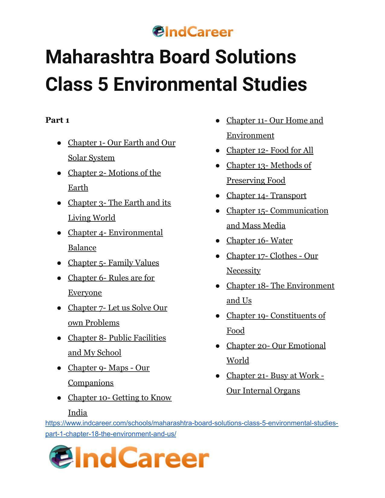 Maharashtra Board Solutions Class 5-Environmental Studies (Part 1): Chapter 18- The Environment and Us - Page 25
