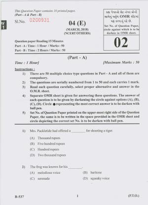Gujarat Board Class 10th Question Paper 2018 - 04 (English F.L)(English)NCERT-Others (10th)