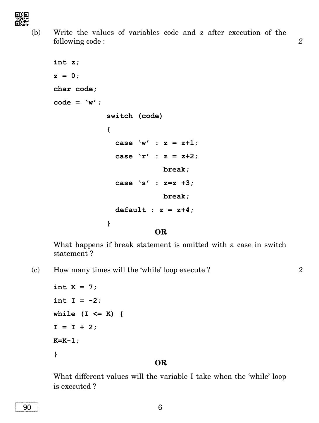 CBSE Class 12 90 INFORMATICS PRACTICES 2019 Compartment Question Paper - Page 6