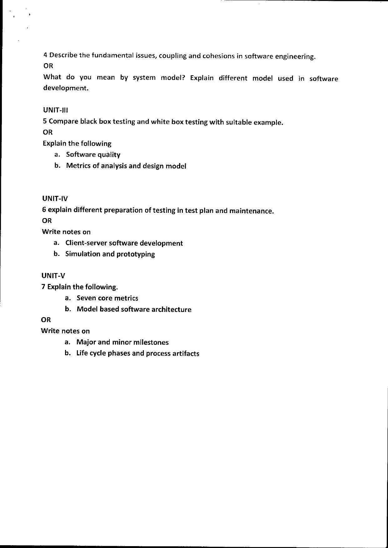 Bilaspur University Question Paper June 2022:M.Sc. Computer Science (Second Semester) Software Engineering Paper 1 - Page 3