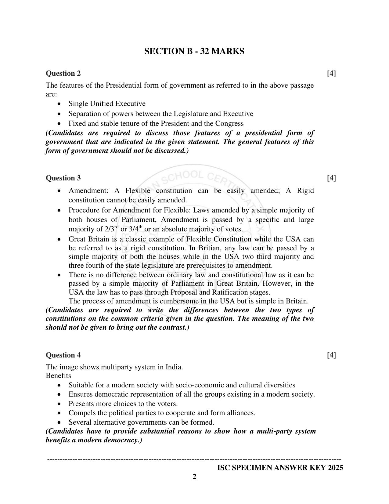 ISC Class 12 2025 POLITICAL SCIENCE  (SQP & AK) Specimen Paper - Page 8