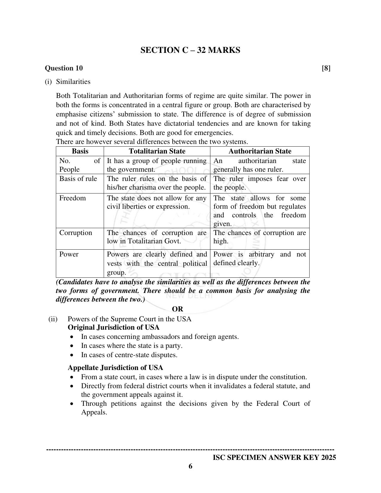 ISC Class 12 2025 POLITICAL SCIENCE  (SQP & AK) Specimen Paper - Page 12