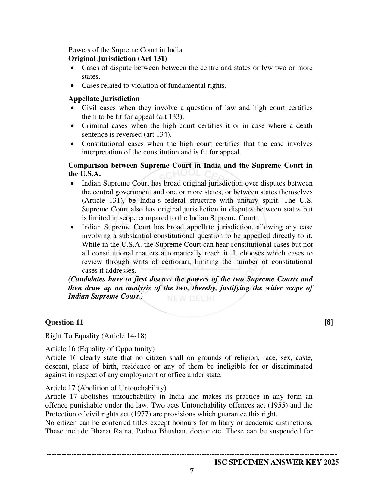 ISC Class 12 2025 POLITICAL SCIENCE  (SQP & AK) Specimen Paper - Page 13