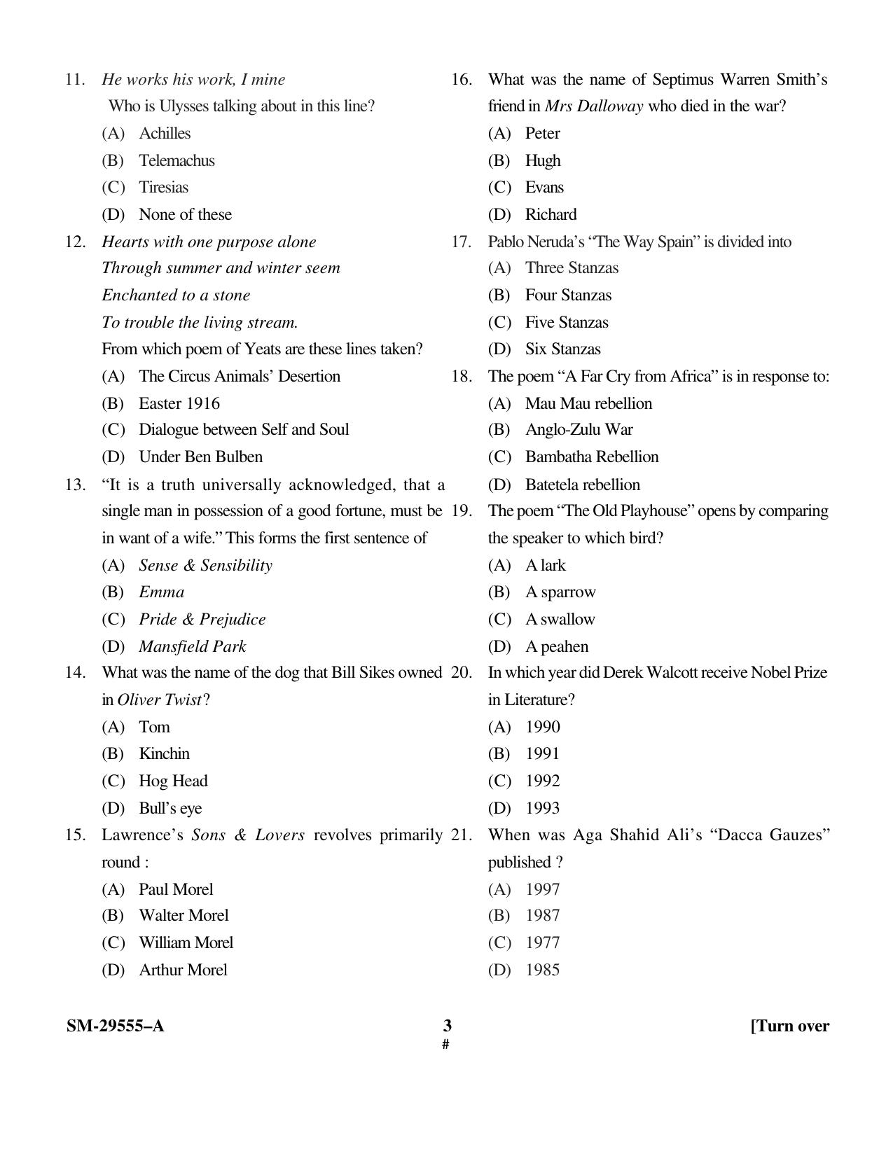 KUET 2023 M.A. English Question Paper - Page 3