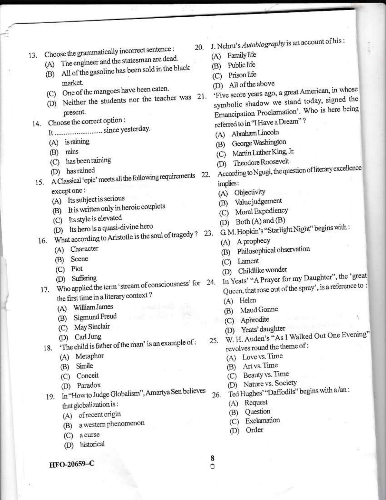 KUET 2023 M.A. English Question Paper - Page 27
