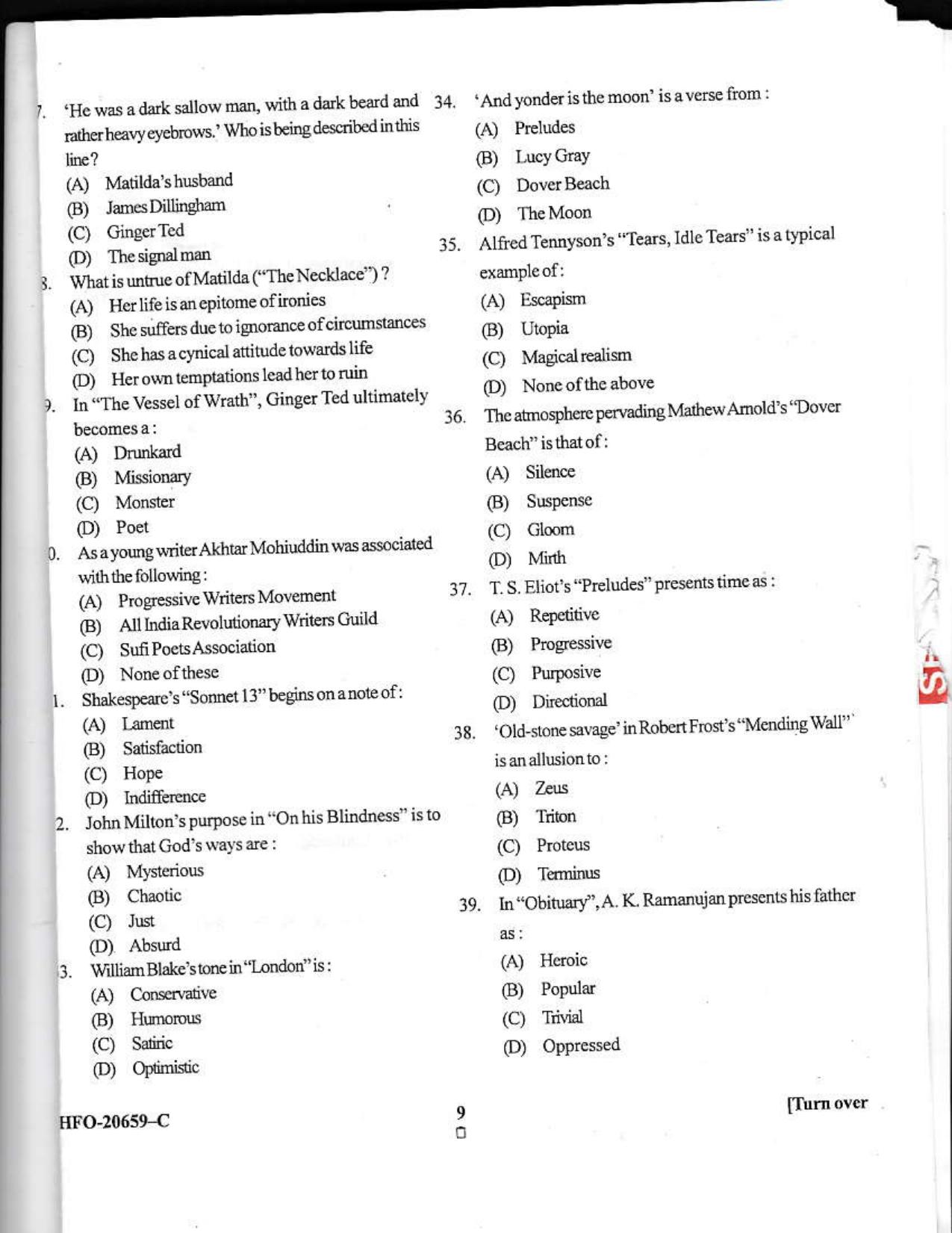 KUET 2023 M.A. English Question Paper - Page 28