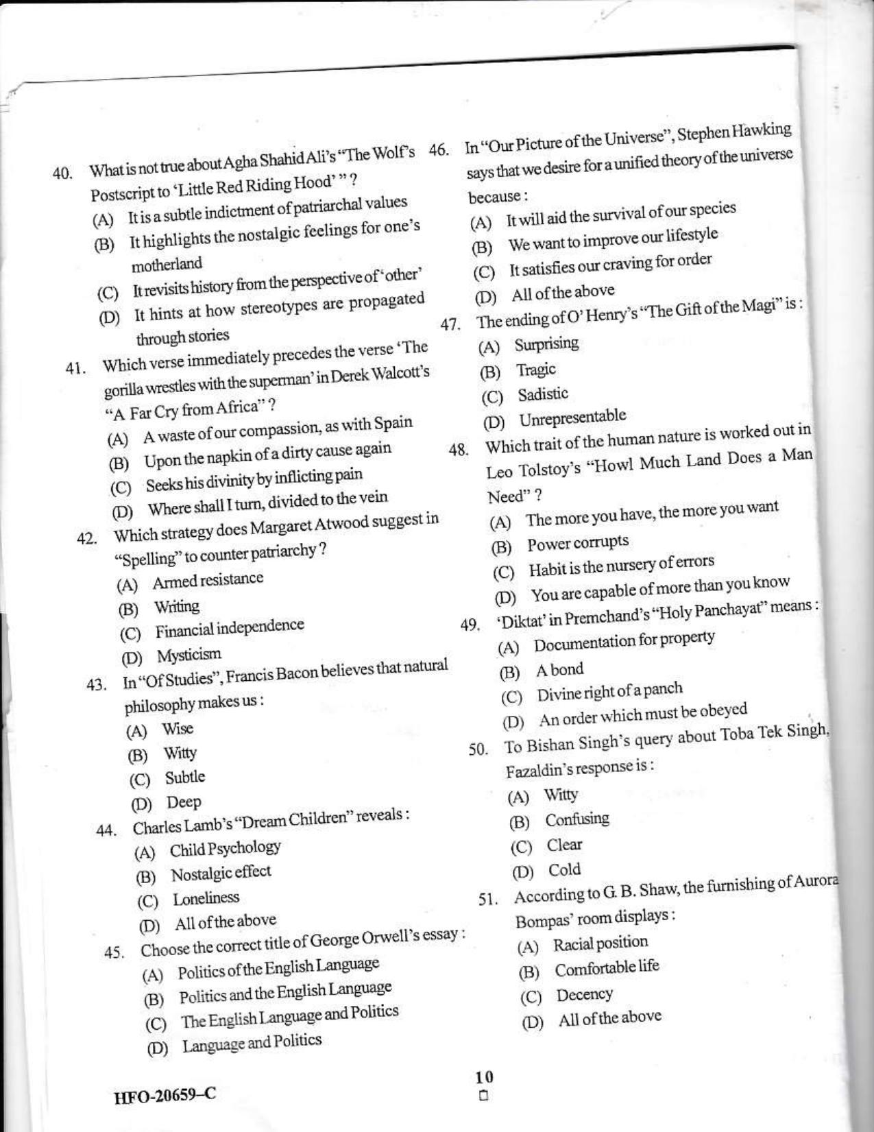 KUET 2023 M.A. English Question Paper - Page 29