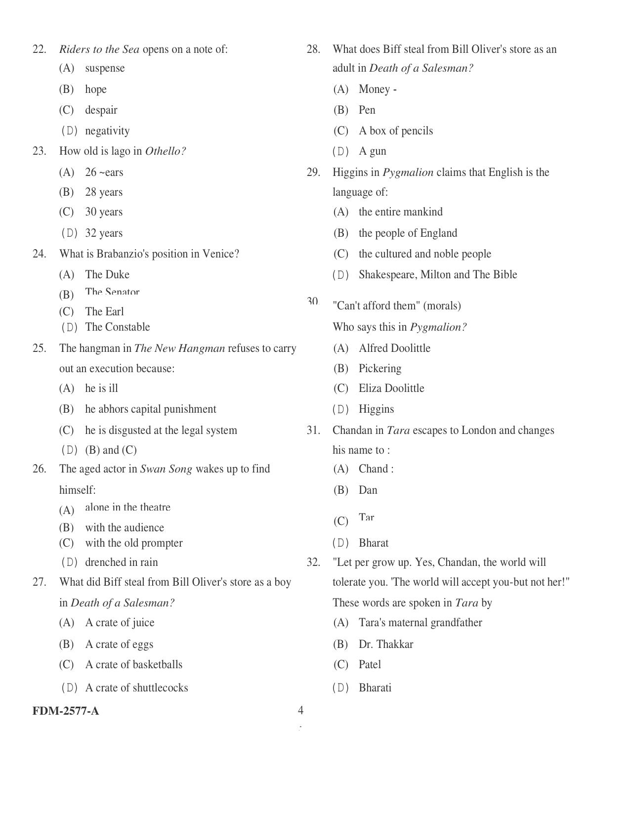 KUET 2023 M.A. English Question Paper - Page 33
