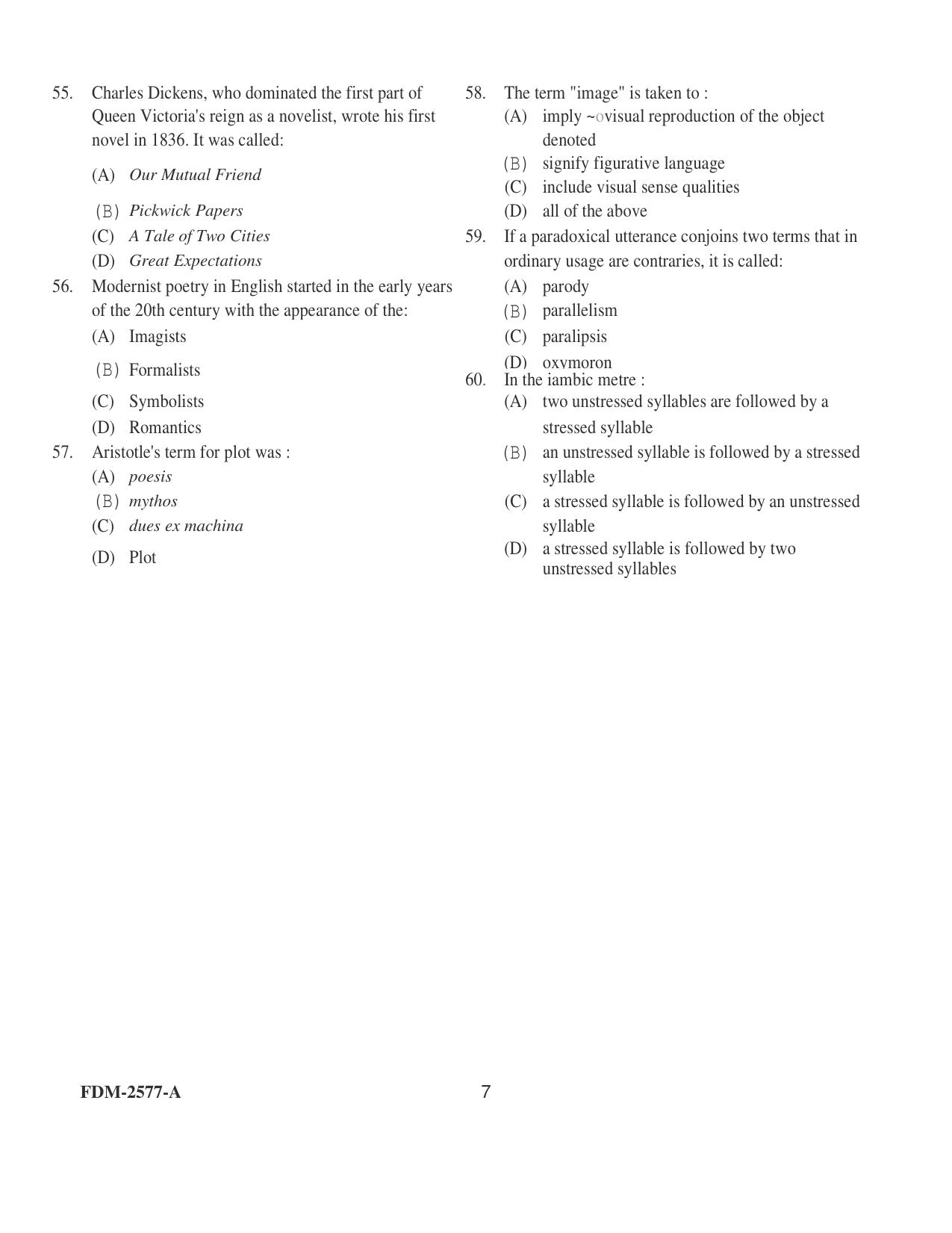 KUET 2023 M.A. English Question Paper - Page 36