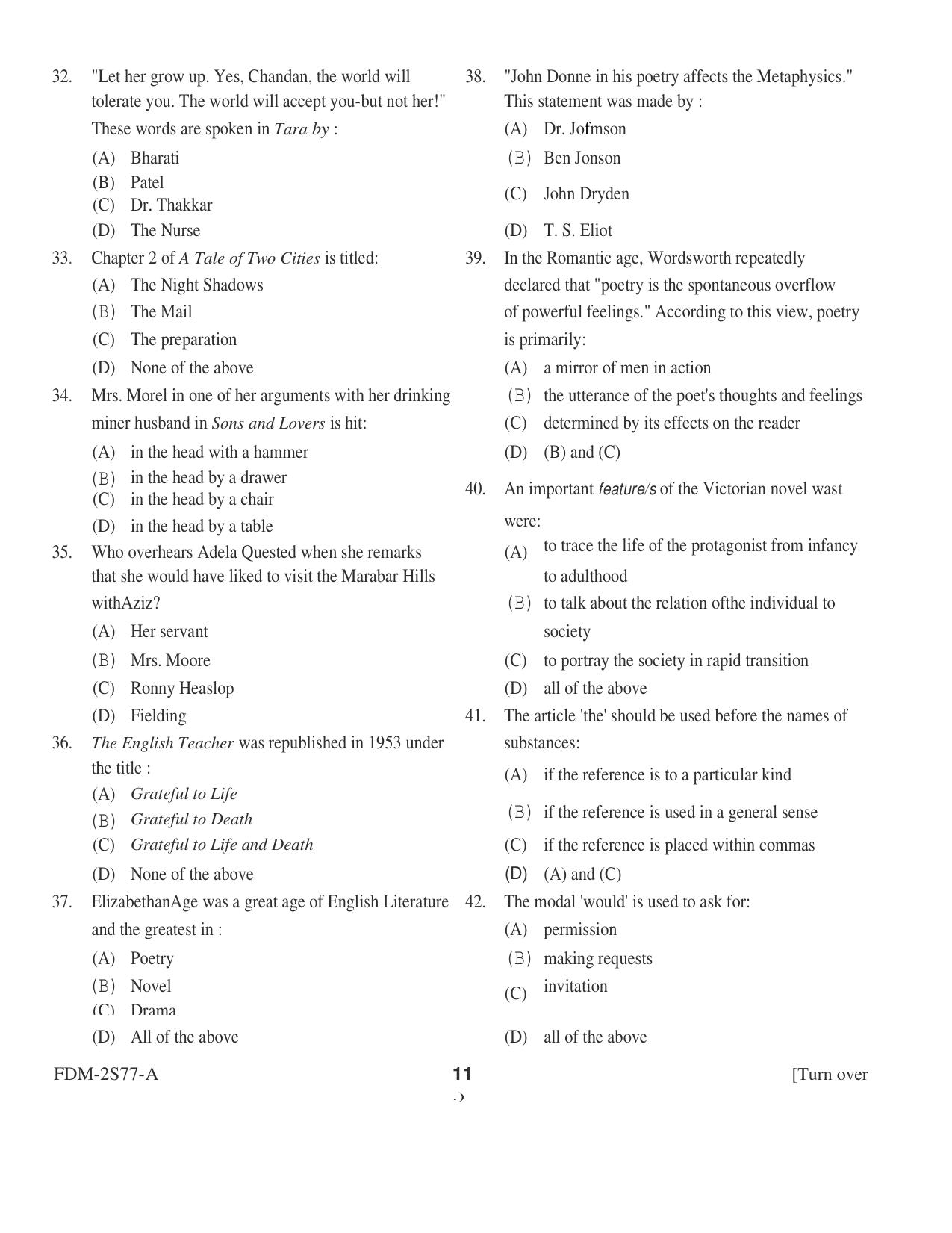 KUET 2023 M.A. English Question Paper - Page 40