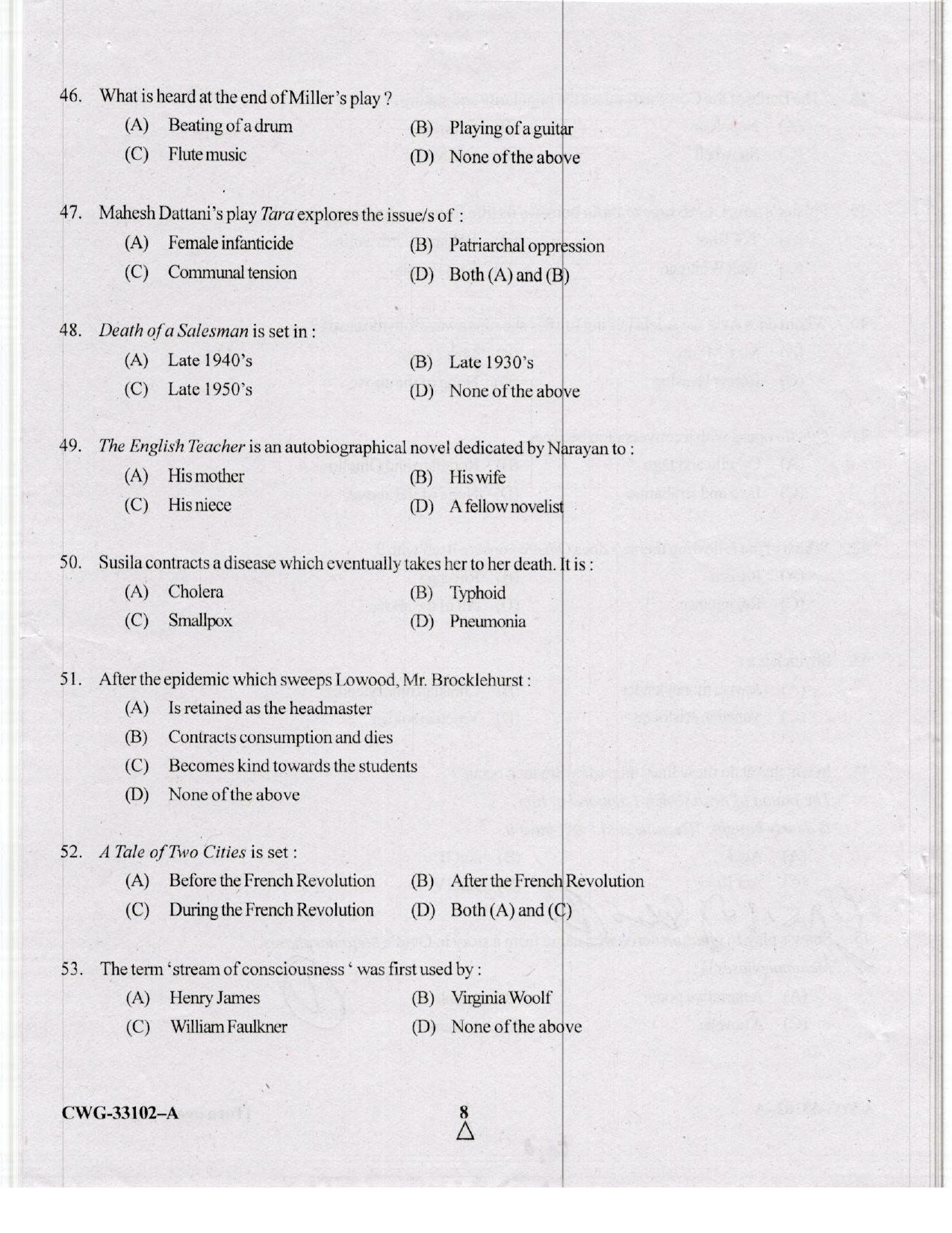 KUET 2023 M.A. English Question Paper - Page 56