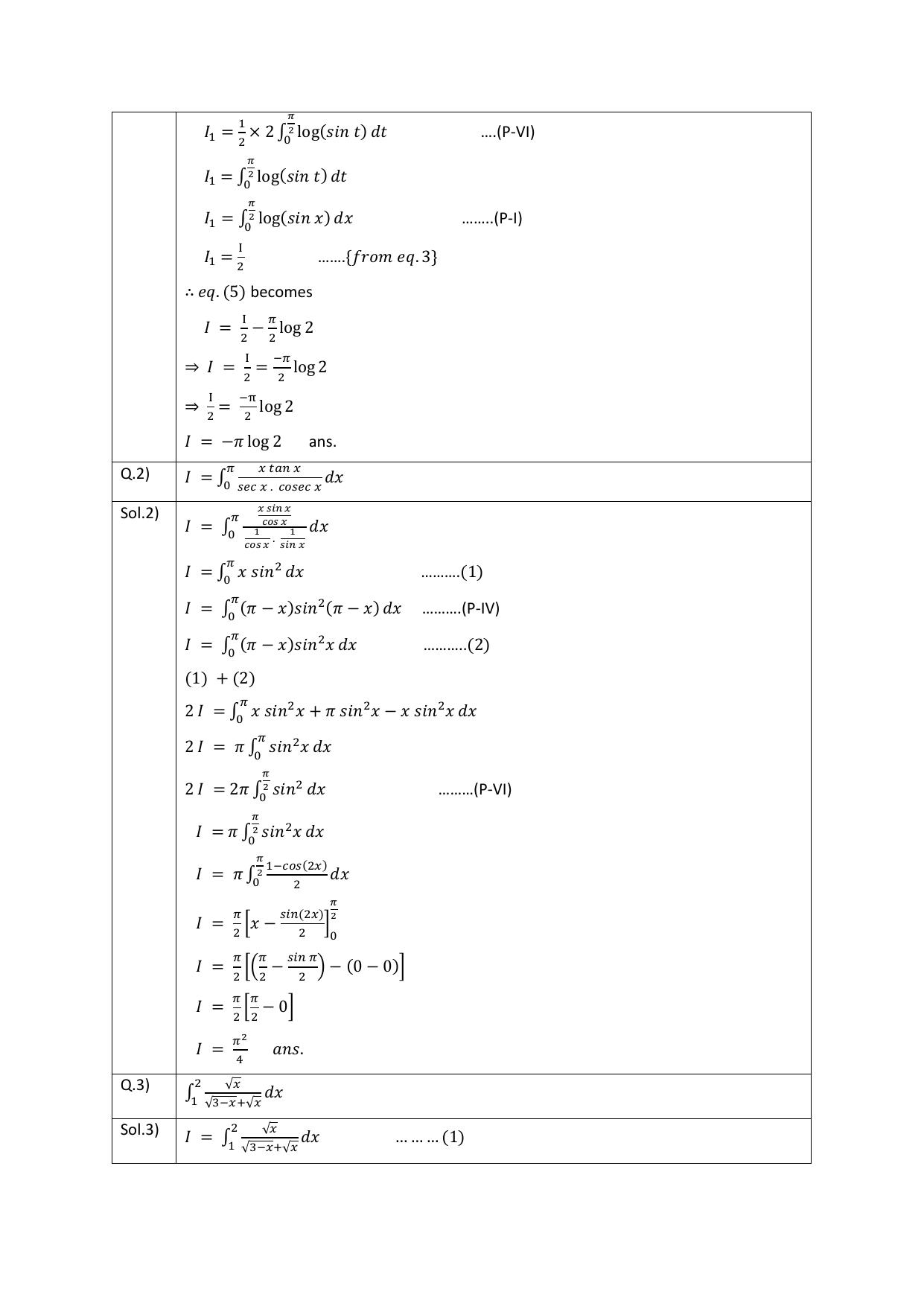 CBSE Class 12 Definite integrals Assignment 3 - Page 2