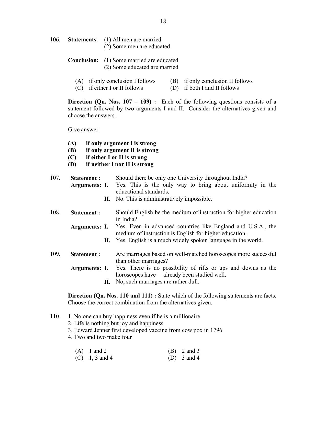 CUSAT CAT 2017 MIP Ph.D Question Paper - Page 18