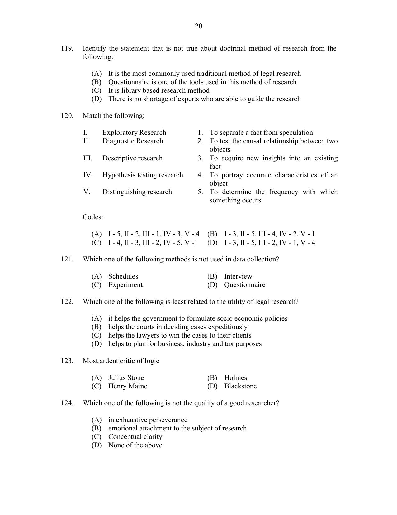 CUSAT CAT 2017 MIP Ph.D Question Paper - Page 20