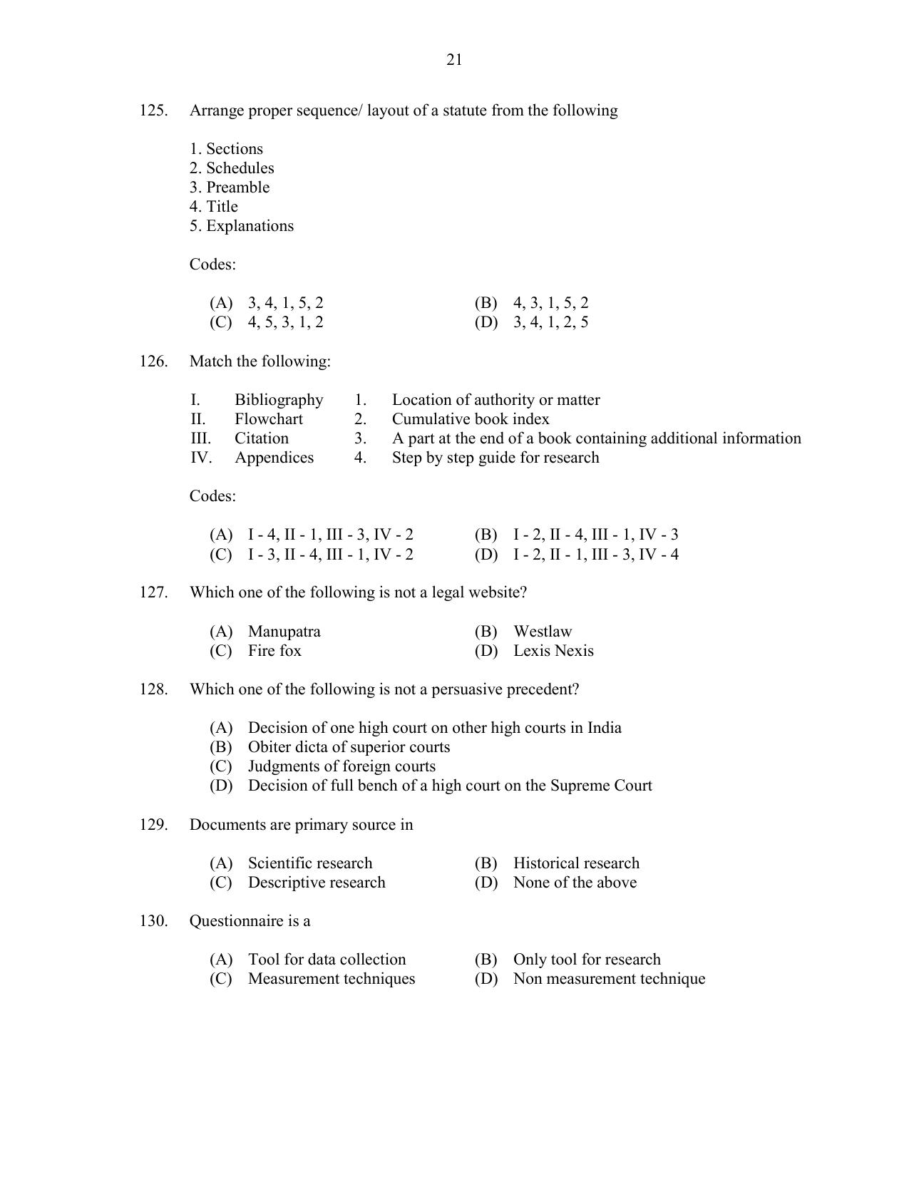 CUSAT CAT 2017 MIP Ph.D Question Paper - Page 21