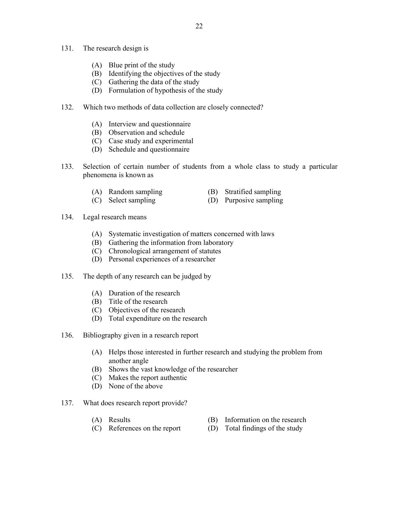 CUSAT CAT 2017 MIP Ph.D Question Paper - Page 22