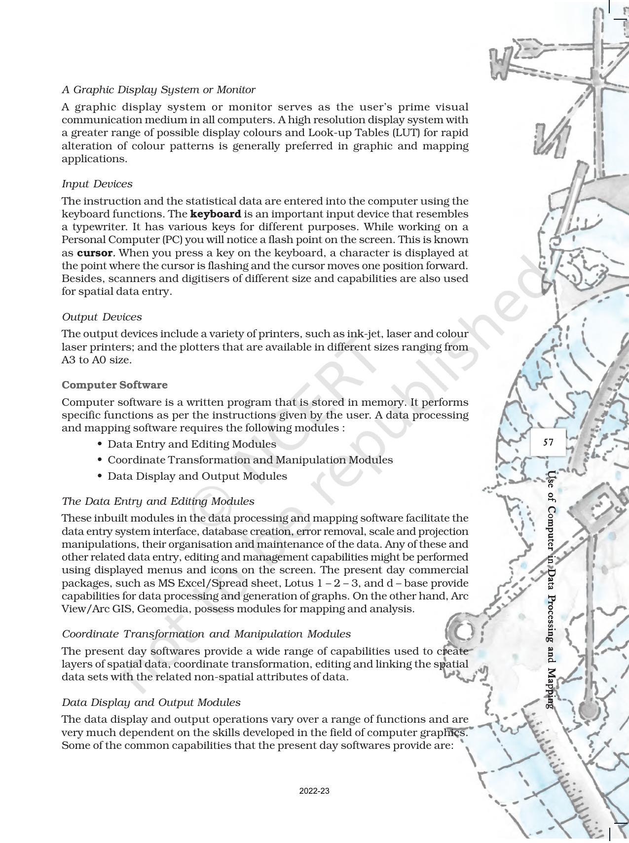 NCERT Book for Class 12 Geography (Part-III) Chapter 4 Use of Computer in Data Processing and Mapping - Page 3