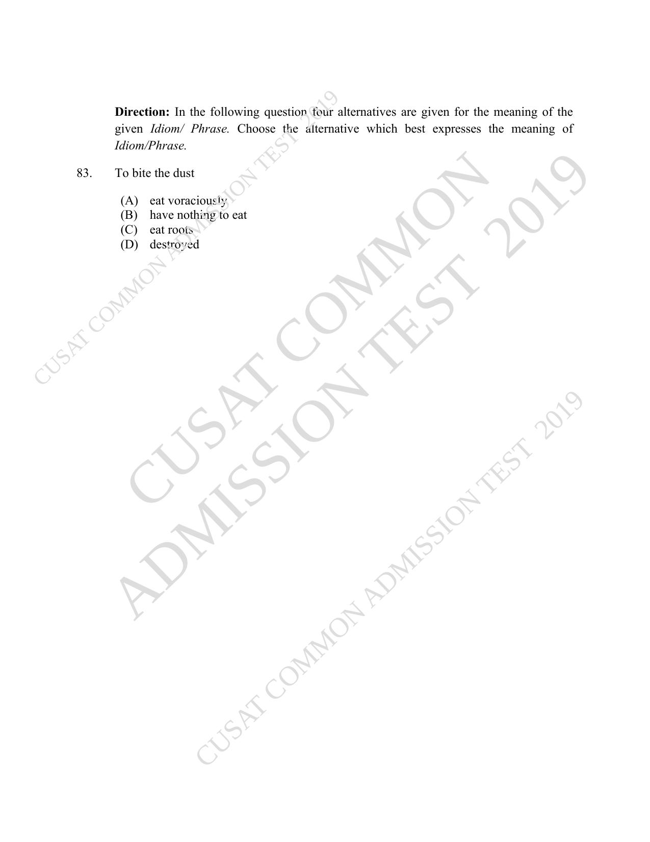 CUSAT CAT 2019 3 Year LLB Question Paper With Answer Key - Page 18