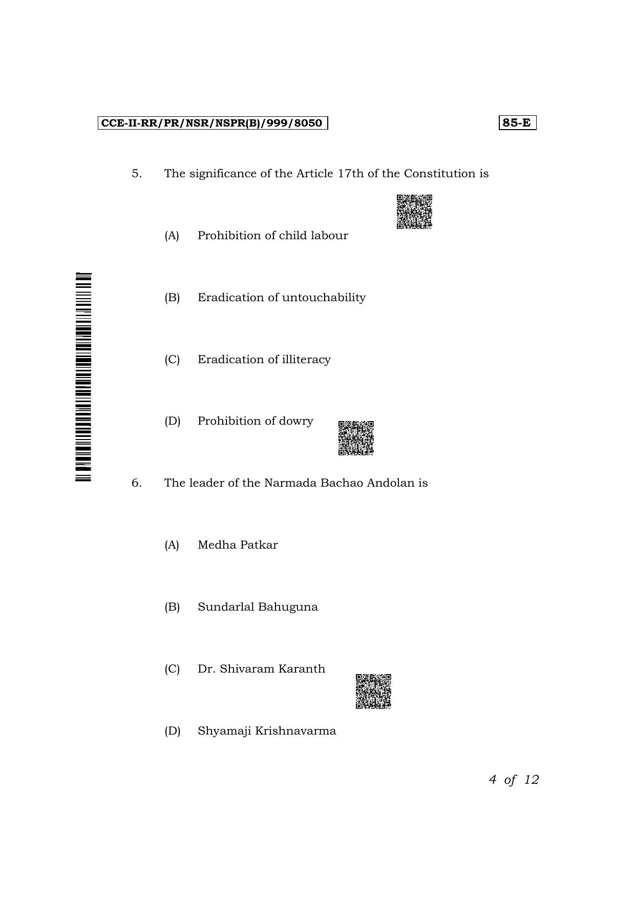 Karnataka SSLC Social Science (English Medium) Exam 2 Question Paper 2024 (B Version) - Page 4