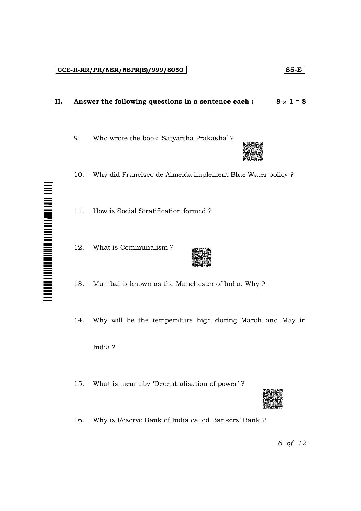 Karnataka SSLC Social Science (English Medium) Exam 2 Question Paper 2024 (B Version) - Page 6