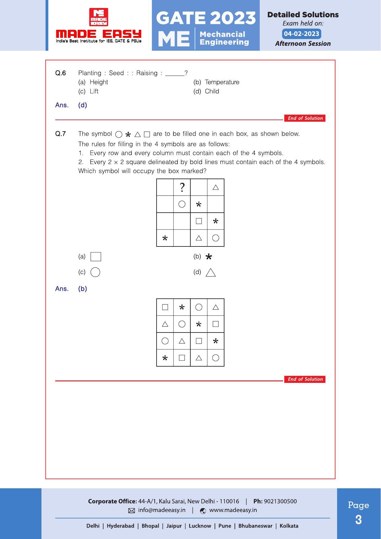 GATE 2023 Mechanical Engineering (ME) Question Paper (Made Easy) - Page 4